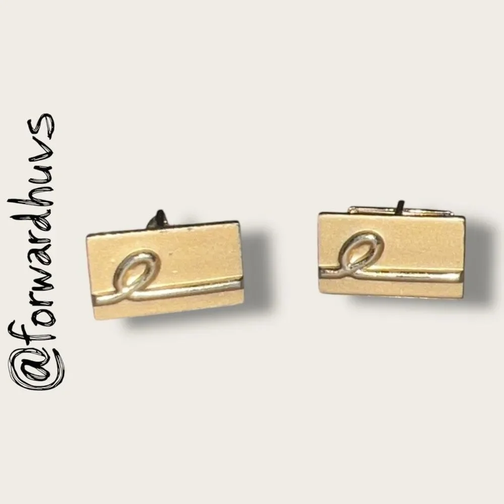 Vintage Gold Tone Cufflinks and Tie Clip Set